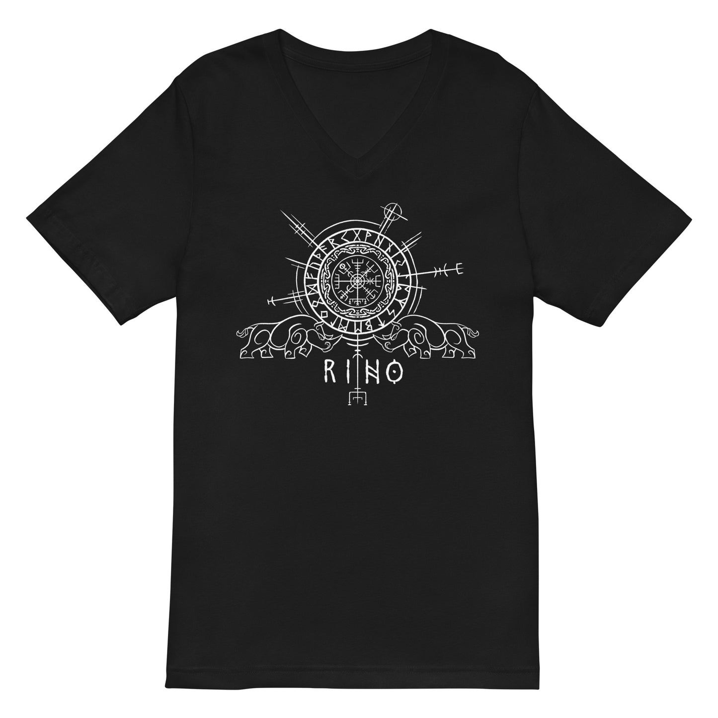 T-Shirt mit V-Ausschnitt Runenkreis